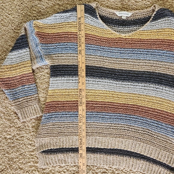 Davi & Dani Linen blend open knit sweater Size S Multicolored stripes - Picture 4 of 8